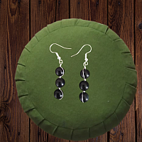 Boucles d'oreilles obsidienne trinité