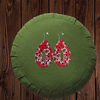 Boucles d'oreilles écologique rouge en forme de goutte