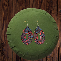 Boucles d'oreilles écologique motif zigzag en forme de goutte