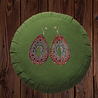 Boucles d'oreilles écologique en bois motif florale