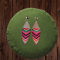 boucles d'oreilles écologique ethnique en bois