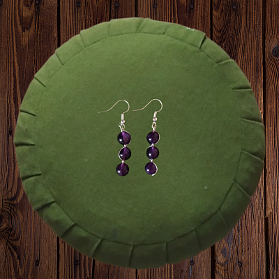 Boucles d'oreilles céleste en améthyste
