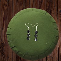 Boucles d'oreilles obsidienne trinité