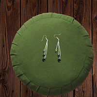 Boucles d'oreilles obsidienne chaînette