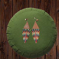 Boucles d'oreilles écologique pointe multicolore en bois
