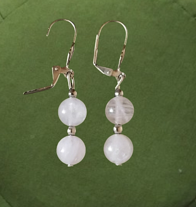 Boucles d'oreilles quartz rose