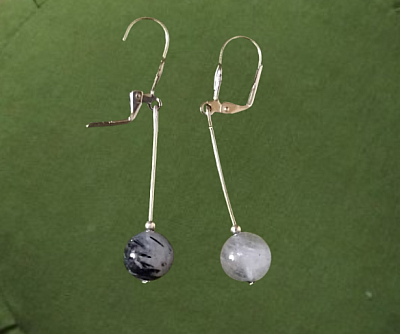 Boucles d'oreilles tourmaline noire