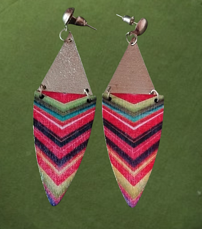 Boucles d'oreilles ethnique en bois
