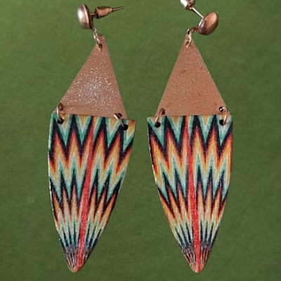 Boucles d'oreilles bois pointe en haut