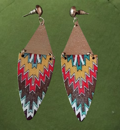 Boucles d'oreilles éclair en bois