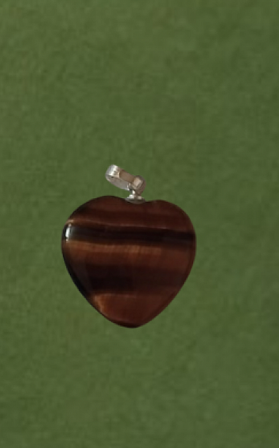 Pendentif coeur oeil de tigre