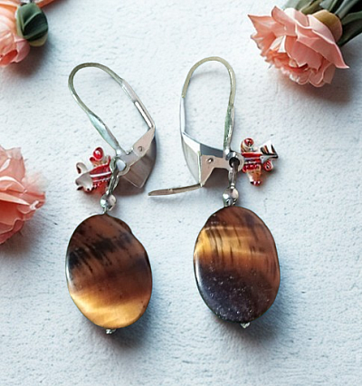 Boucles d'oreilles oeil de tigre