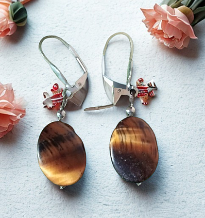 Boucles d'oreilles oeil de tigre