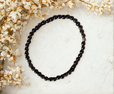 Bracelet en obsidienne noire