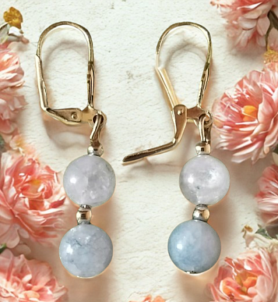 Boucles d'oreilles aigue-marine