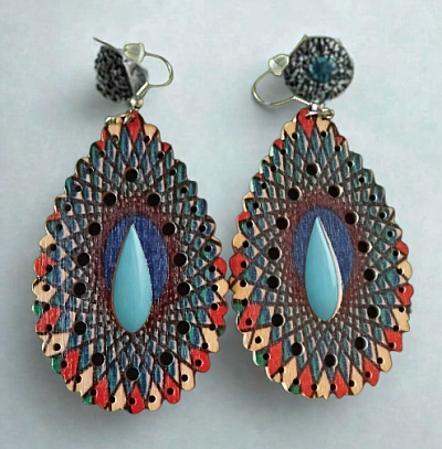 Boucles d'oreilles motif losange
