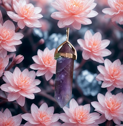 Pendentif améthyste pointe