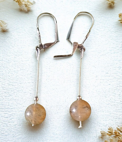 Boucles d'oreilles citrine naturelle
