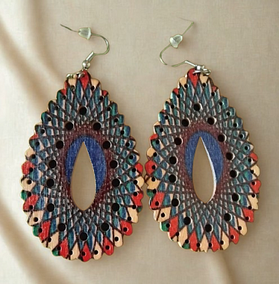 Boucles d'oreilles motif losange